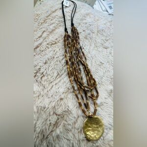 J. Jill Multi-Strand Brown and Gold Necklace